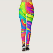 Levendige kleur achtergrond: Cartoon Splash Art Leggings (Achterkant)