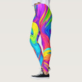 Levendige kleur achtergrond: Cartoon Splash Art Leggings (Links)