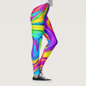 Levendige kleur achtergrond: Cartoon Splash Art Leggings (Rechts)