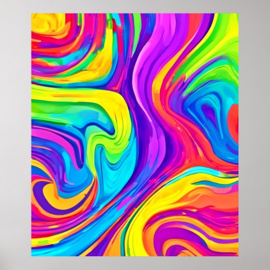 Levendige kleur achtergrond: Cartoon Splash Art Poster (Voorkant)