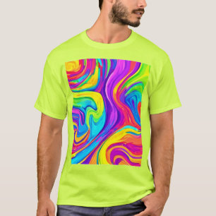 Levendige kleur achtergrond: Cartoon Splash Art T-shirt
