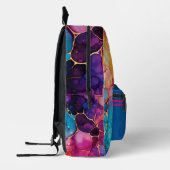 Levendige Kleur Alcohol en Inkt Splatter Monogramm Bedrukte Rugzak (Links)