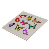 Levendige kleur Butterflies Tegeltje (Zijkant)