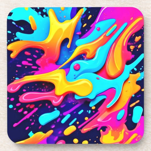 Levendige kleur Chaos Art Bier Onderzetter (Voorkant)