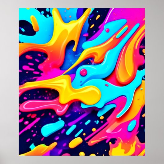 Levendige kleur Chaos Art Poster (Voorkant)