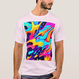 Levendige kleur Chaos Art T-shirt
