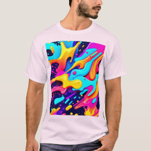 Levendige kleur Chaos Art T-shirt