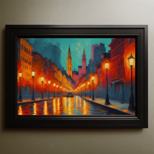 Levendige kleur Cityscape Fauvisme Impressionist 3 Poster