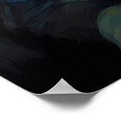 Levendige Kleur Geel Sinaasappel Bloemen op Blauw Poster (Hoek)