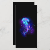 Levendige kleur gloeiende kwal aankondiging (Voorkant / Achterkant)