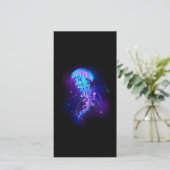 Levendige kleur gloeiende kwal aankondiging (Staand voorkant)