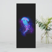 Levendige kleur gloeiende kwal advieskaart (Staand voorkant)