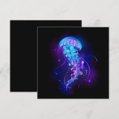 Levendige kleur gloeiende kwal advieskaart (Voorkant / Achterkant)