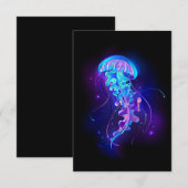 Levendige kleur gloeiende kwal advieskaart (Voorkant / Achterkant)