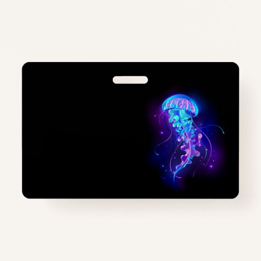 Levendige kleur gloeiende kwal badge (Voorkant)