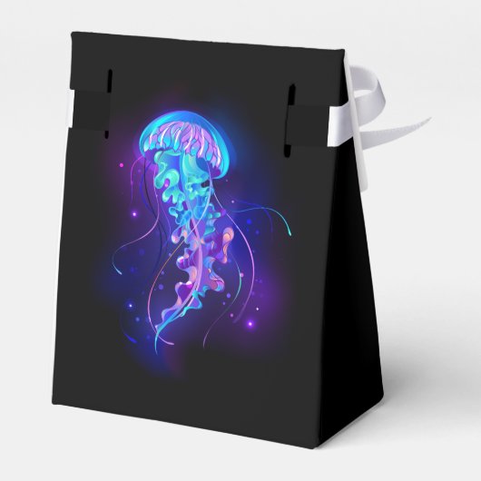 Levendige kleur gloeiende kwal bedankdoosjes (Achterkant)