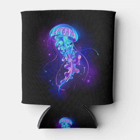 Levendige kleur gloeiende kwal blikjeskoeler (Voorkant)