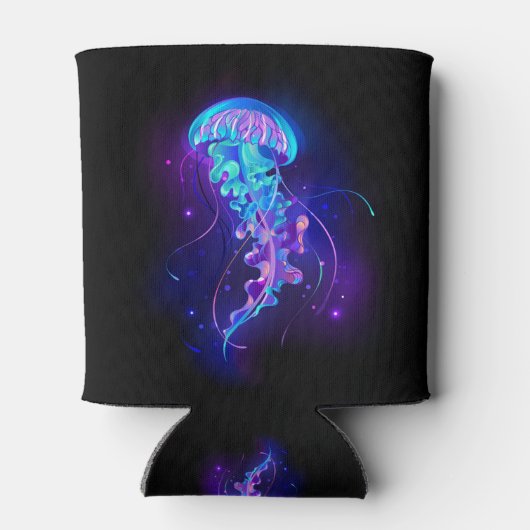 Levendige kleur gloeiende kwal blikjeskoeler (Achterkant)