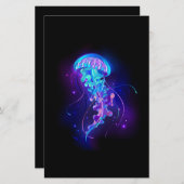 Levendige kleur gloeiende kwal briefpapier (Voorkant / Achterkant)