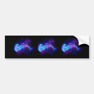 Levendige kleur gloeiende kwal bumpersticker