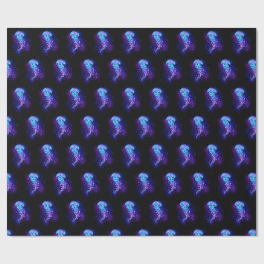 Levendige kleur gloeiende kwal cadeaupapier (Vlak)