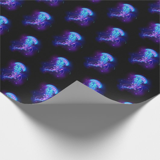 Levendige kleur gloeiende kwal cadeaupapier (Hoek)