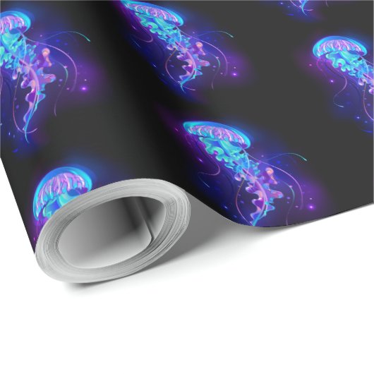 Levendige kleur gloeiende kwal cadeaupapier (Rol Hoek)