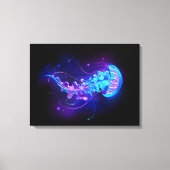 Levendige kleur gloeiende kwal canvas afdruk (Voorkant)