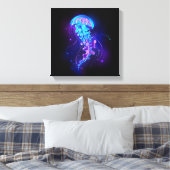 Levendige kleur gloeiende kwal canvas afdruk (Insitu (Slaapkamer))