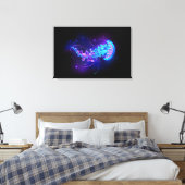 Levendige kleur gloeiende kwal canvas afdruk (Insitu (Slaapkamer))