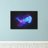 Levendige kleur gloeiende kwal canvas afdruk (Insitu (Houten vloer))