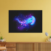 Levendige kleur gloeiende kwal canvas afdruk (Insitu (Woonkamer))