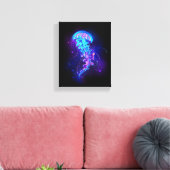 Levendige kleur gloeiende kwal canvas afdruk (Insitu (Woonkamer))