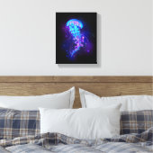 Levendige kleur gloeiende kwal canvas afdruk (Insitu (Slaapkamer))