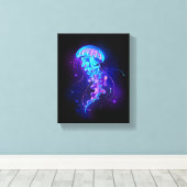 Levendige kleur gloeiende kwal canvas afdruk (Insitu (Houten vloer))