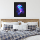 Levendige kleur gloeiende kwal canvas afdruk (Insitu (Slaapkamer))