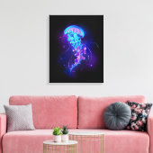 Levendige kleur gloeiende kwal canvas afdruk (Insitu (Woonkamer))