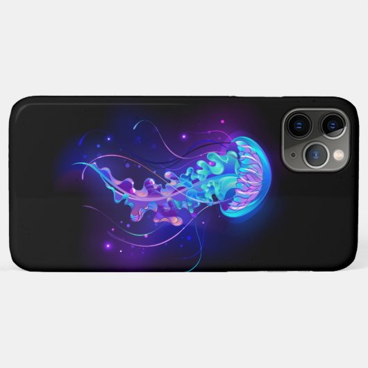 Levendige kleur gloeiende kwal Case-Mate iPhone case (Achterkant (horizontaal))