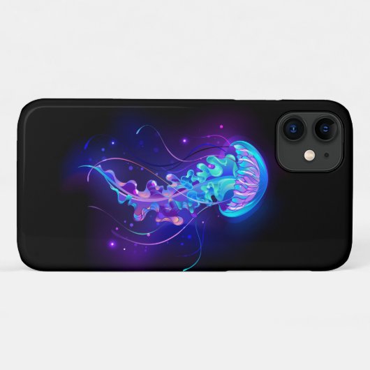 Levendige kleur gloeiende kwal Case-Mate iPhone case (Achterkant (horizontaal))