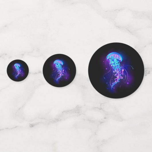 Levendige kleur gloeiende kwal confetti (Voorkanten)