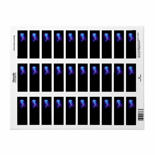 Levendige kleur gloeiende kwal etiket (Full Sheet)