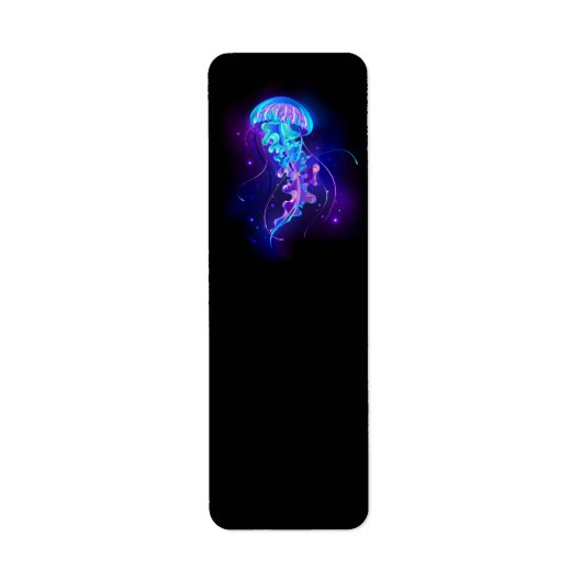 Levendige kleur gloeiende kwal etiket (Voorkant)