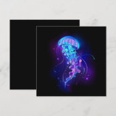 Levendige kleur gloeiende kwal feestdagenkaart (Voorkant / Achterkant)