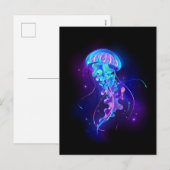 Levendige kleur gloeiende kwal feestdagenkaart (Voorkant / Achterkant)