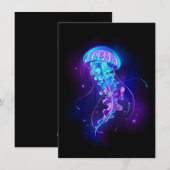 Levendige kleur gloeiende kwal feestdagenkaart (Voorkant / Achterkant)