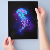 Levendige kleur gloeiende kwal flyer (Hand)