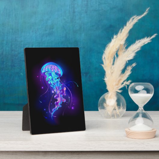 Levendige kleur gloeiende kwal fotoplaat (Zijkant)