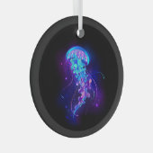 Levendige kleur gloeiende kwal glas ornament (Voorkant Rechts)