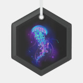 Levendige kleur gloeiende kwal glas ornament (Voorkant)