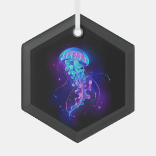 Levendige kleur gloeiende kwal glas ornament